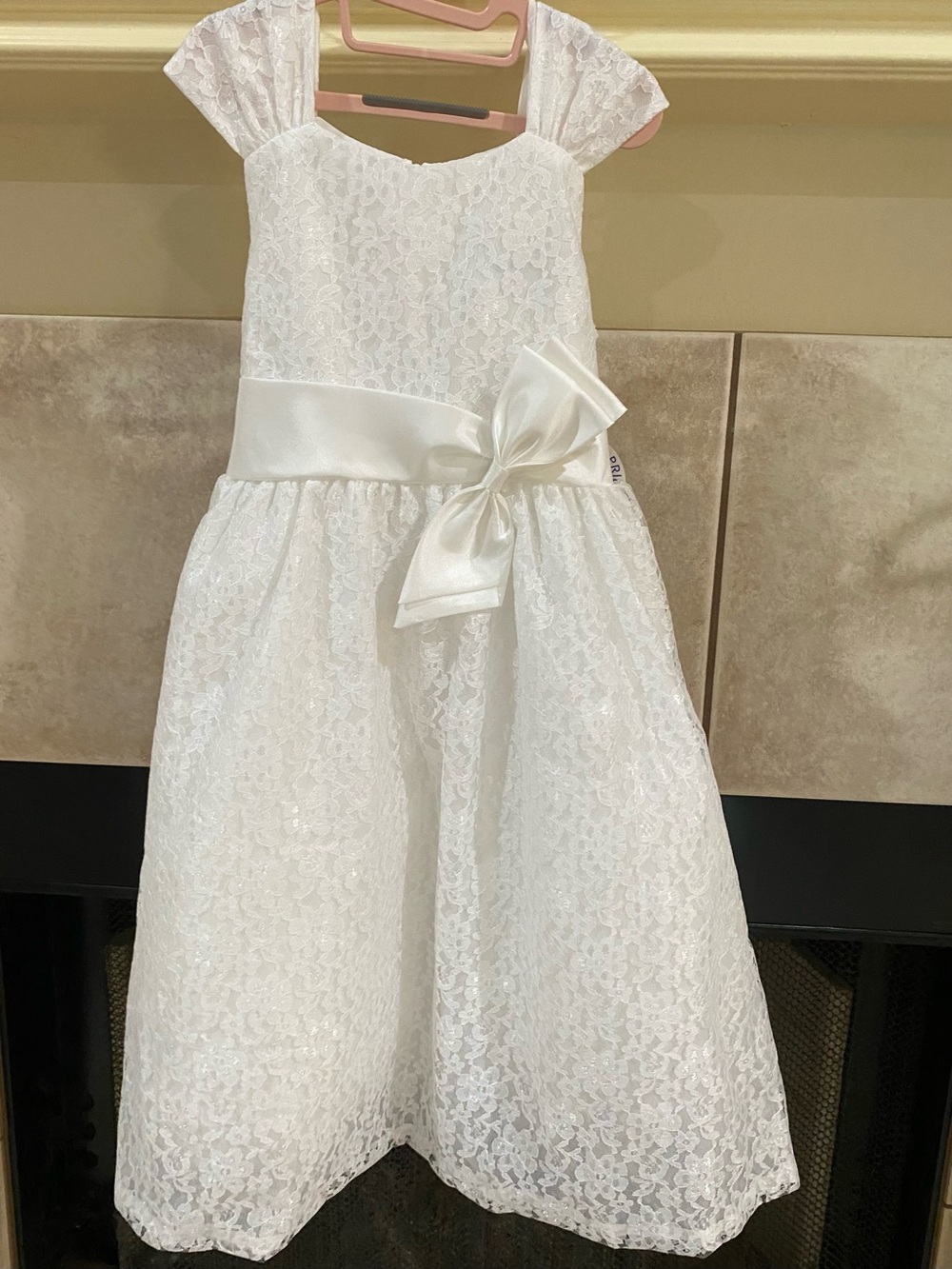 NEW SWEA’ PEA &LILLI White Lace Tulle Formal Flower Girl Dress SZ  7